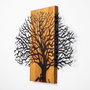 Wallity MA-307 Accesorio decorativo de pared de madera y metal Nogal y Negro